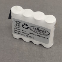 ACCU-R6/4-B17; Re-battery: Ni-MH; AA; 4.8V; 1700mAh; soldering lugs; 57x14x50mm; CELLEVIA BATTERIES ACCU-R6/4-B17; Re-battery: Ni-MH; AA; 4.8V; 1700mAh; soldering lugs; 57x14x50mm; CELLEVIA BATTERIES
