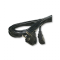 AK-PC-05A; Cable; CEE 7/7 (E/F) plug angled,IEC C13 female; 5m; black; PVC; AKYGA