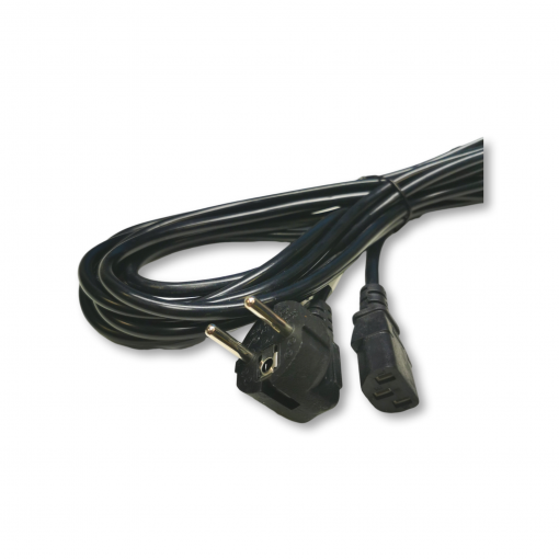 AK-PC-05A; Cable; CEE 7/7 (E/F) plug angled,IEC C13 female; 5m; black; PVC; AKYGA