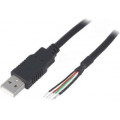 CAB-USB-A-0.5-BK; Cable; USB 2.0; USB A plug,wires; 0.5m; black; Core: Cu; BQ CABLE