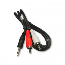 51649; Cable; RCA plug x2,Jack 3.5mm 3pin plug; 1.5m; black; Goobay