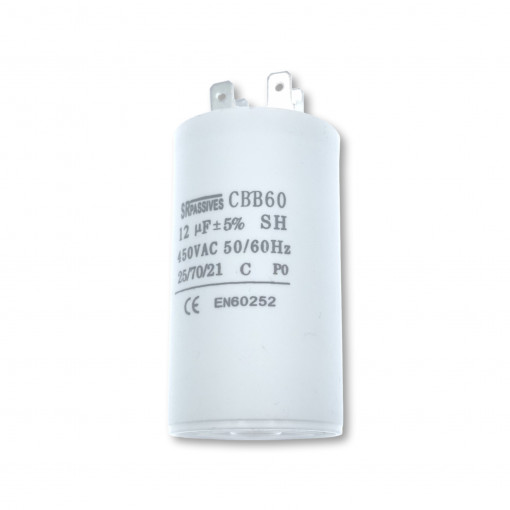 CBB60A-12/450; Capacitor: motors, run; 12uF; 450V; Ø40x70mm; -25÷70°C; ±5%; 3000h; SR PASSIVES CBB60A-12/450; Capacitor: motors, run; 12uF; 450V; Ø40x70mm; -25÷70°C; ±5%; 3000h; SR PASSIVES