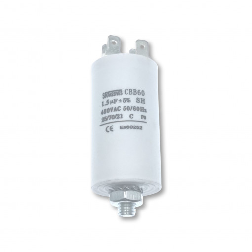 CBB60E-1.5/450; Capacitor: motors, run; 1.5uF; 450V; Ø30x57mm; -25÷70°C; ±5%; 3000h; SR PASSIVES
