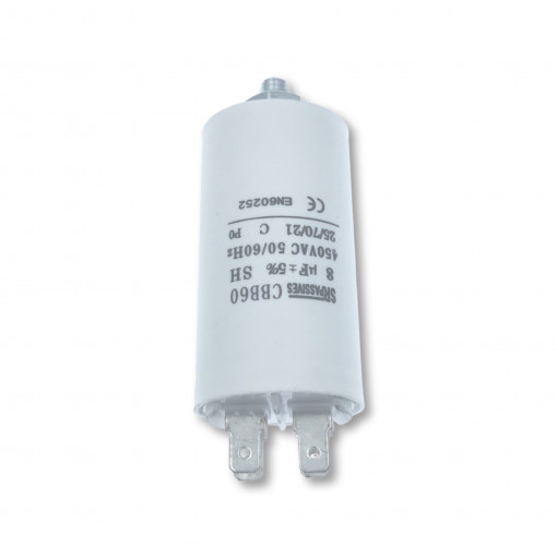 CBB60E-8/450; Capacitor: motors, run; 8uF; 450V; Ø35x65mm; -25÷70°C; ±5%; 3000h; SR PASSIVES