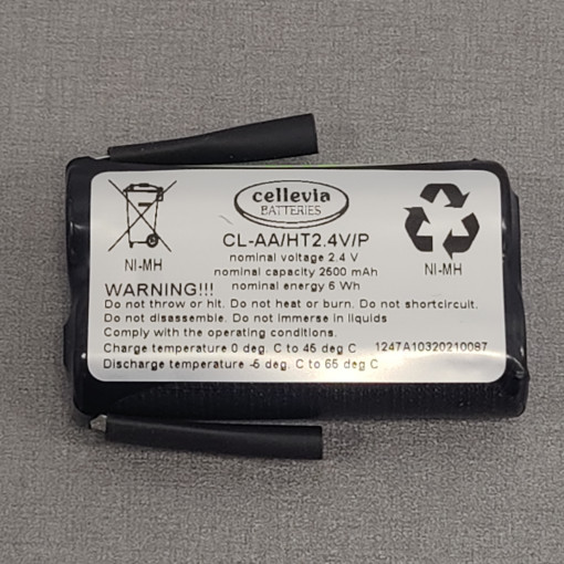 CL-AA/HT2.4V/P; Re-battery: Ni-MH; AA; 2.4V; 2500mAh; soldering lugs; CELLEVIA BATTERIES CL-AA/HT2.4V/P; Re-battery: Ni-MH; AA; 2.4V; 2500mAh; soldering lugs; CELLEVIA BATTERIES