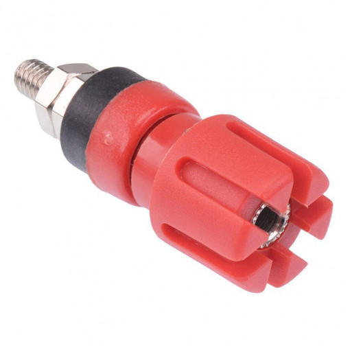 , Socket; 4mm banana; 30A; 60VDC; 48mm; red; nickel plated; -20÷80°C, CLIFF , Socket; 4mm banana; 30A; 60VDC; 48mm; red; nickel plated; -20÷80°C, CLIFF