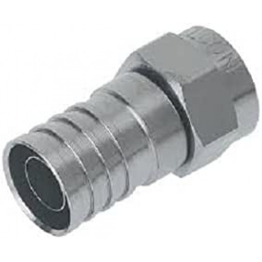99901430 F-56-ALM 5.1/8.4, Plug; F; male; straight; 75Ω; RG6; crimped (hex); for cable, CABELCON 99901430 F-56-ALM 5.1/8.4, Plug; F; male; straight; 75Ω; RG6; crimped (hex); for cable, CABELCON