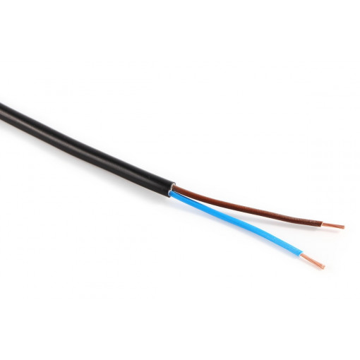H03VVH2-F/2X0.50BK; Wire; OMY; flat; stranded; Cu; 2x0,5mm2; PVC; black; 300V; Class: 5; Manex H03VVH2-F/2X0.50BK; Wire; OMY; flat; stranded; Cu; 2x0,5mm2; PVC; black; 300V; Class: 5; Manex
