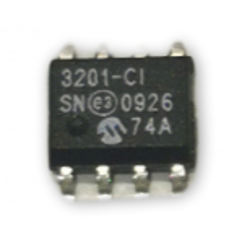 MCP3201-CI/SN; A/D converter; Channels: 1; 12bit; 100ksps; 2.7÷5.5V; SO8; MICROCHIP TECHNOLOGY MCP3201-CI/SN; A/D converter; Channels: 1; 12bit; 100ksps; 2.7÷5.5V; SO8; MICROCHIP TECHNOLOGY