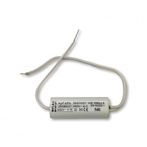 MKSP-6P 4UF 450V B; Capacitor: motors, run; 4uF; 450VAC; Ø15x47mm; ±5%; Mounting: THT; MIFLEX MKSP-6P 4UF 450V B; Capacitor: motors, run; 4uF; 450VAC; Ø15x47mm; ±5%; Mounting: THT; MIFLEX