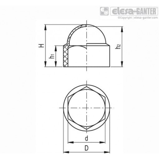 435910; Protection cover; M10; polyetylene; Plating: chromium; ELESA+GANTER