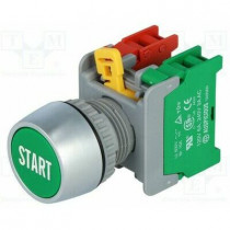 PBF22-1O/C G START; Switch: push-button; Stabl.pos: 1; NC + NO; 3A/230VAC; 22mm; green; AUSPICIOUS PBF22-1O/C G START; Switch: push-button; Stabl.pos: 1; NC + NO; 3A/230VAC; 22mm; green; AUSPICIOUS