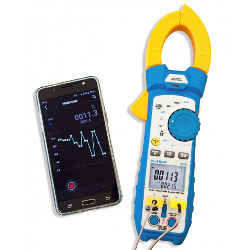 P1670; AC/DC digital clamp meter; Øcable: 48mm; LCD 4,75 digit (50000); PEAKTECH