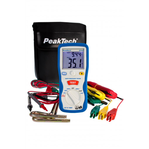 P2700; Meter: grounding resistance; double LCD; R range: 0÷200kΩ; PEAKTECH