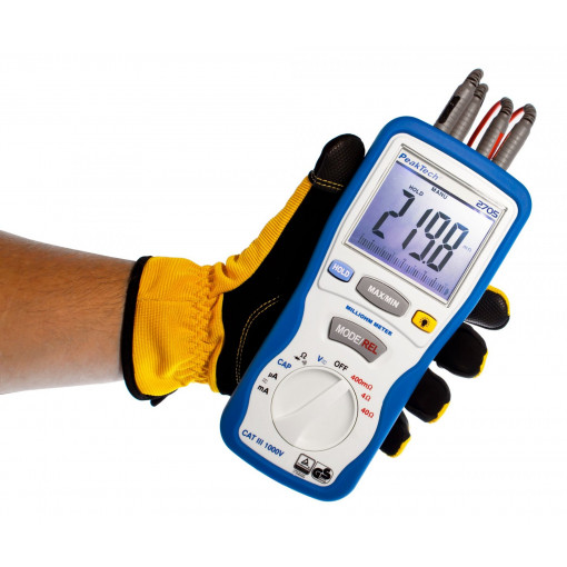 P2705; Milli-ohm meter; LCD 3,75 digit (4000); 400m/4/40Ω; PEAKTECH
