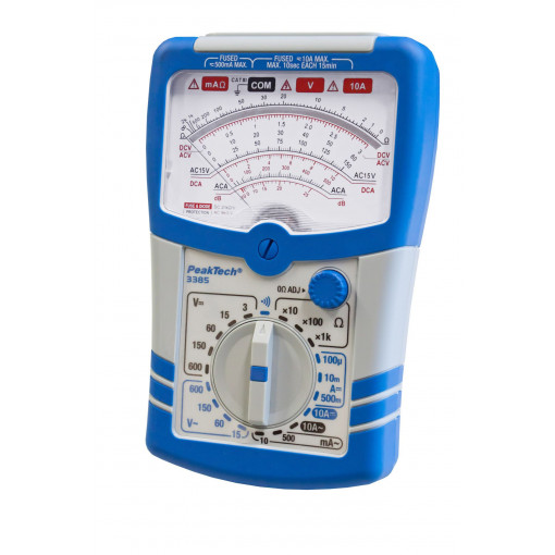 P3385; Analogue multimeter; analogue; VDC: 2,5/10/50/250/600V; 315g; PEAKTECH P3385; Analogue multimeter; analogue; VDC: 2,5/10/50/250/600V; 315g; PEAKTECH