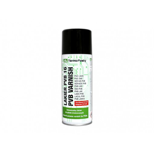 ART.AGT-115; Varnish; transparent; spray; 400ml; LAKIER PVB; Temp: -50÷150°C; AG TERMOPASTY ART.AGT-115; Varnish; transparent; spray; 400ml; LAKIER PVB; Temp: -50÷150°C; AG TERMOPASTY