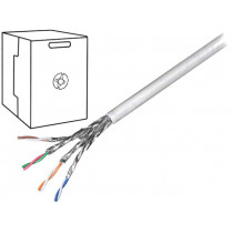 95696; Wire; S/FTP; 6; solid; CCA; 4x2x23AWG; PVC; grey; 305m; Goobay