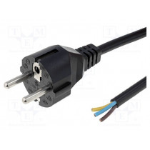 ; Cable; CEE 7/7 (E/F) plug,wires; 1.8m; black; PVC; 3x1,5mm2; 16A; LIAN DUNG