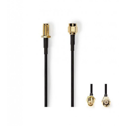 51678; Cable; 50Ω; 5m; SMA socket,SMA plug,reverse; black; Goobay 51678; Cable; 50Ω; 5m; SMA socket,SMA plug,reverse; black; Goobay