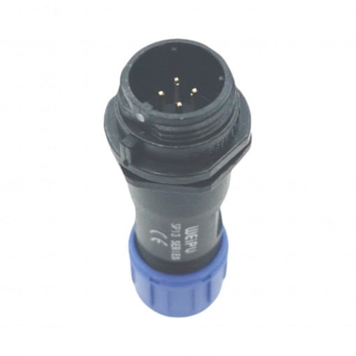 SP1311/P4IN; SP13; plug; male; PIN: 4; IP68; 4÷6.5mm; 5A; soldering; for cable; WEIPU