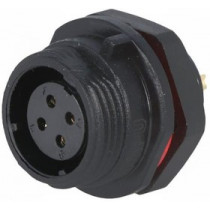 SP1312/S4; SP13; socket; female; PIN: 4; IP68; 5A; soldering; 200V; 0.75mm2; WEIPU