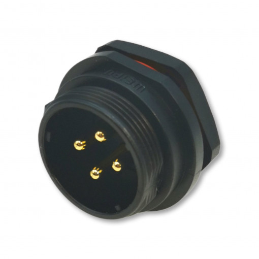 SP2112/P4; SP21; socket; male; PIN: 4; IP68; soldering; 500V; 4mm2; 30A; -25÷85°C; WEIPU