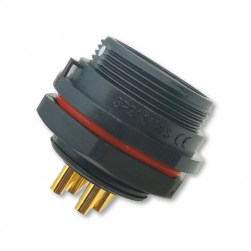 SP2112/S4; SP21; socket; female; PIN: 4; IP68; soldering; 500V; 4mm2; 30A; WEIPU