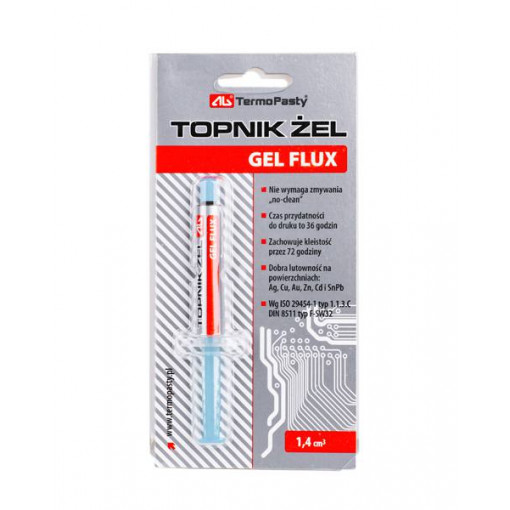 ART.AGT-047; Flux: rosin based; RMA; gel; syringe; 1.4ml; SMD soldering; AG TERMOPASTY ART.AGT-047; Flux: rosin based; RMA; gel; syringe; 1.4ml; SMD soldering; AG TERMOPASTY