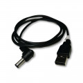 55155; Cable; USB A plug,DC 5,5/2,5 plug; black; 1m; Core: Cu; Goobay