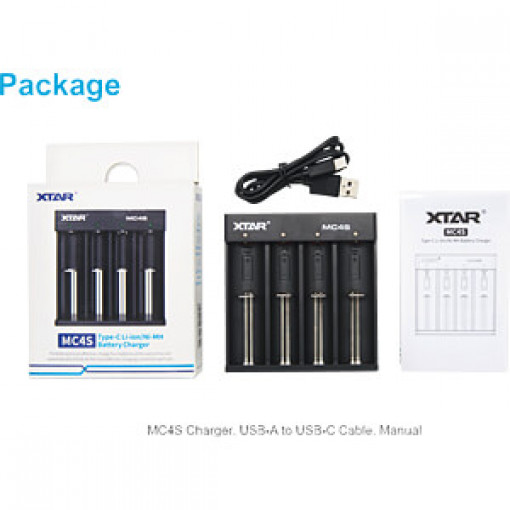 MC4S; Charger: for rechargeable batteries; Li-Ion,Ni-Cd,Ni-MH; 5VDC; XTAR