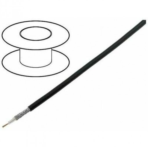 YWL50-0.45/1.3-BK; Wire: coaxial; RG174; 1x50Ω; PVC; black; 250m; TECHNOKABEL YWL50-0.45/1.3-BK; Wire: coaxial; RG174; 1x50Ω; PVC; black; 250m; TECHNOKABEL