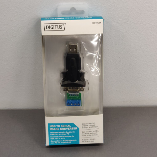 DA-70157; USB to RS485 converter; chipset FTDI/FT232RL; 0.8m; V: USB 2.0; DIGITUS DA-70157; USB to RS485 converter; chipset FTDI/FT232RL; 0.8m; V: USB 2.0; DIGITUS