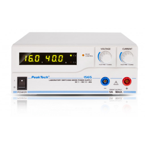 P 1565; Power supply: programmable laboratory; Channels: 1; 1÷16VDC; 640W; PEAKTECH