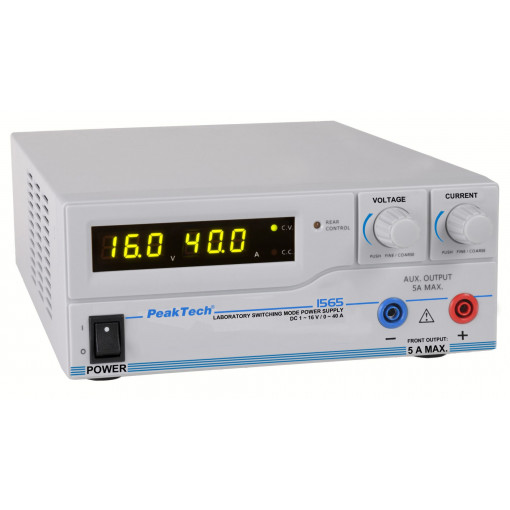 P 1565; Power supply: programmable laboratory; Channels: 1; 1÷16VDC; 640W; PEAKTECH