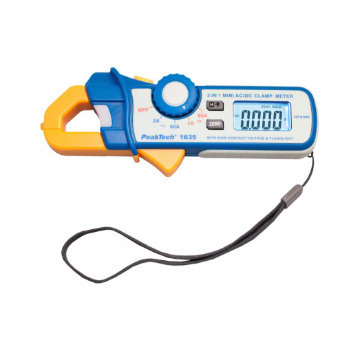 P 1635; AC/DC digital clamp meter; Øcable: 18mm; I DC: 2/80A; I AC: 2/80A; PEAKTECH