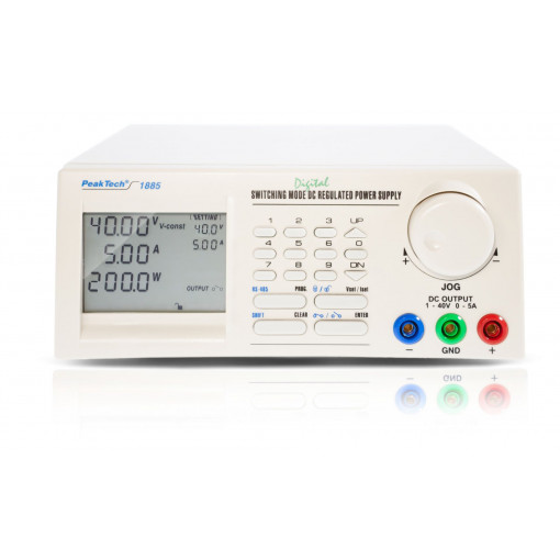 P 1885; Power supply: programmable laboratory; Channels: 1; 1÷40VDC; 0÷5A; PEAKTECH