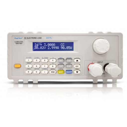 P 2275; Programmable electronic load DC; 0÷360V; 30A; 150W; Display: LCD; PEAKTECH P 2275; Programmable electronic load DC; 0÷360V; 30A; 150W; Display: LCD; PEAKTECH