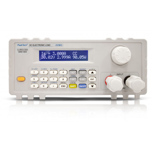 P 2280; Programmable electronic load DC; 0÷360V; 30A; 300W; Display: LCD; PEAKTECH P 2280; Programmable electronic load DC; 0÷360V; 30A; 300W; Display: LCD; PEAKTECH