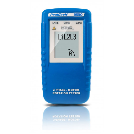 P 2530; Tester: phase sequence; LCD; 40÷600VAC; Freq: 15÷400Hz; IP40; PEAKTECH P 2530; Tester: phase sequence; LCD; 40÷600VAC; Freq: 15÷400Hz; IP40; PEAKTECH