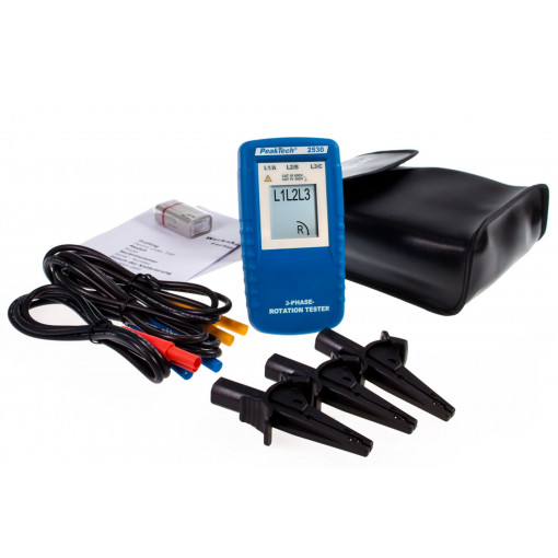 P 2530; Tester: phase sequence; LCD; 40÷600VAC; Freq: 15÷400Hz; IP40; PEAKTECH P 2530; Tester: phase sequence; LCD; 40÷600VAC; Freq: 15÷400Hz; IP40; PEAKTECH