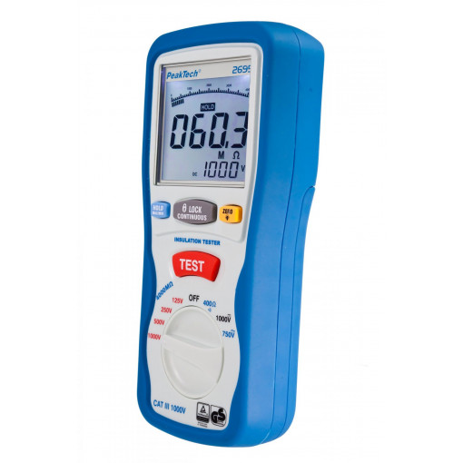 P 2695; Meter: insulation resistance; R range: 40/400Ω; 4/40/400/4000MΩ; PEAKTECH