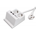 P 3125; White; Plug socket strip: supply; Len: 1.5m; 400g; 50Hz; 16A; 230V; PEAKTECH