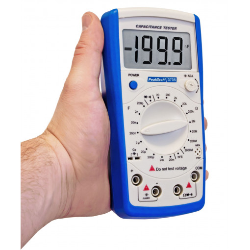 P 3705; CR meter; LCD 3,5 digit; 20/200/2k/20k/200k/2M/20M/200M/2000MΩ; PEAKTECH