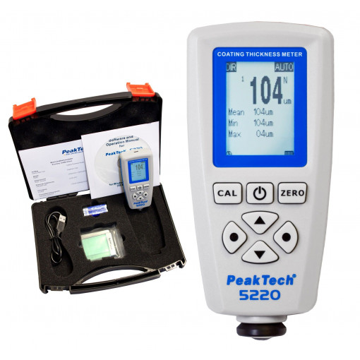 P 5220; Tester: coating thickness tester; LCD; 0,1÷1300um; 54x118x28mm; PEAKTECH
