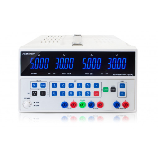 P 6075; Power supply: laboratory; adjustable,multi-channel; 0÷30VDC; PEAKTECH