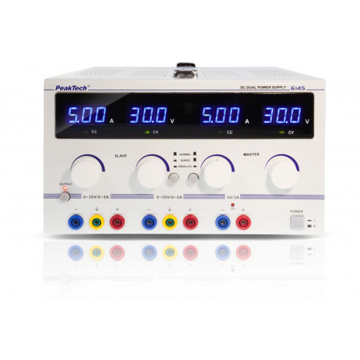 P 6145; Power supply: laboratory; adjustable,multi-channel; 0÷30VDC; PEAKTECH