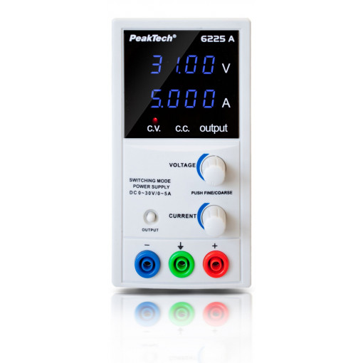 P 6225 A; Power supply: laboratory; switched-mode,single-channel; 0÷30VDC; PEAKTECH P 6225 A; Power supply: laboratory; switched-mode,single-channel; 0÷30VDC; PEAKTECH