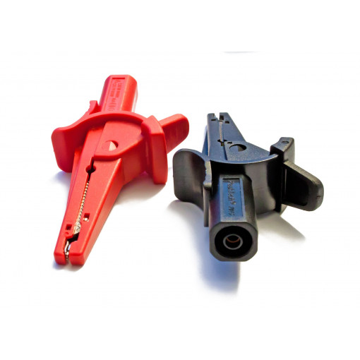 P 7015; Crocodile clip; 10A; black,red; Grip capac: max.25mm; 1kV; L: 100mm; PEAKTECH