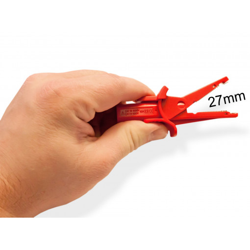 P 7015; Crocodile clip; 10A; black,red; Grip capac: max.25mm; 1kV; L: 100mm; PEAKTECH